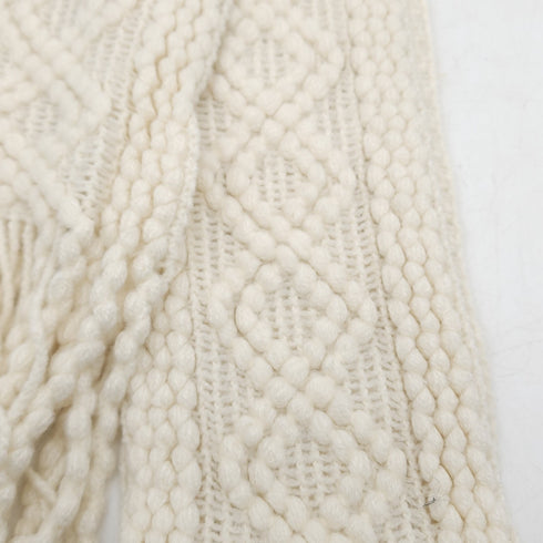 Do everything in Love Ivory Quilted fringed Scarf New